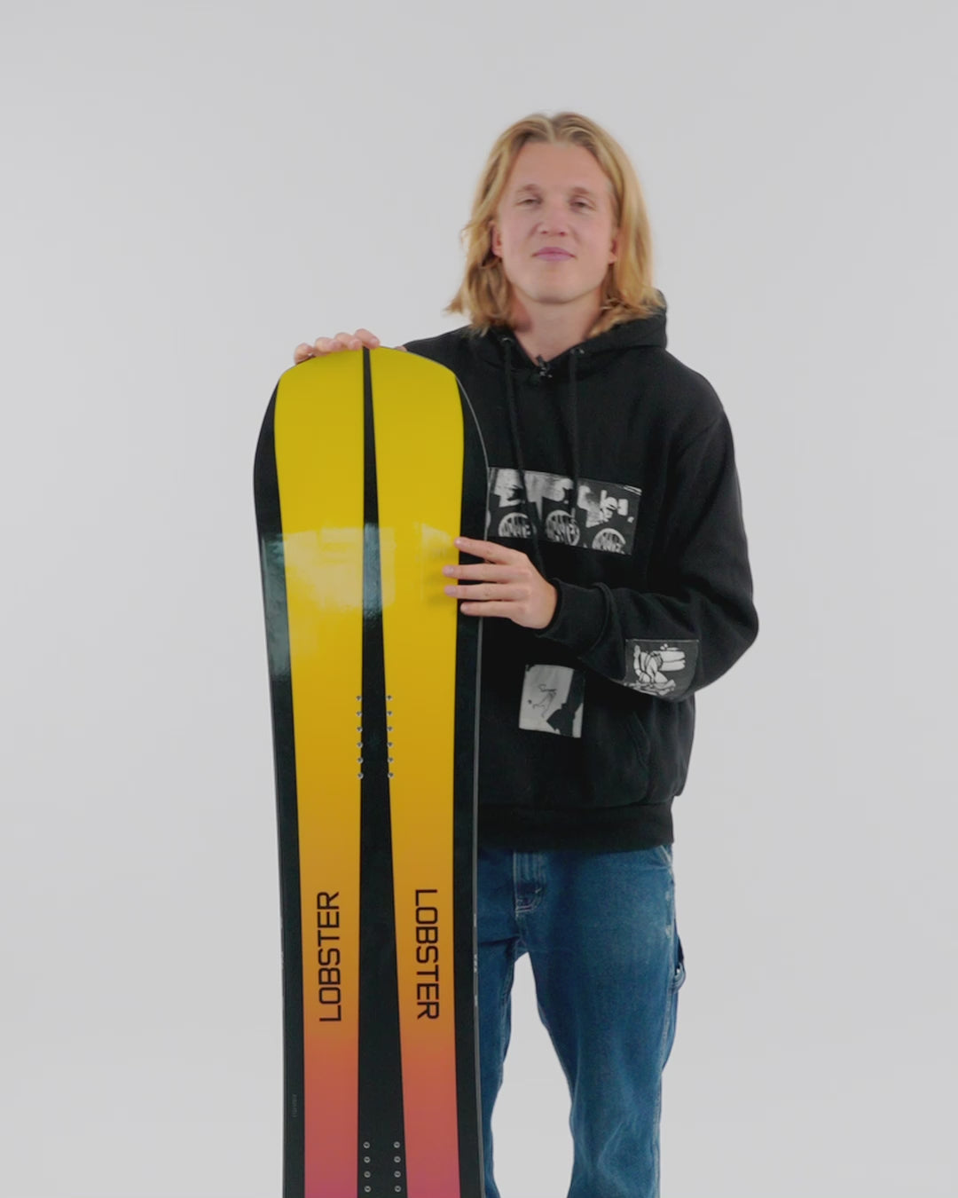 Video of Fridge talking about the Sender mens snowboard by lobster